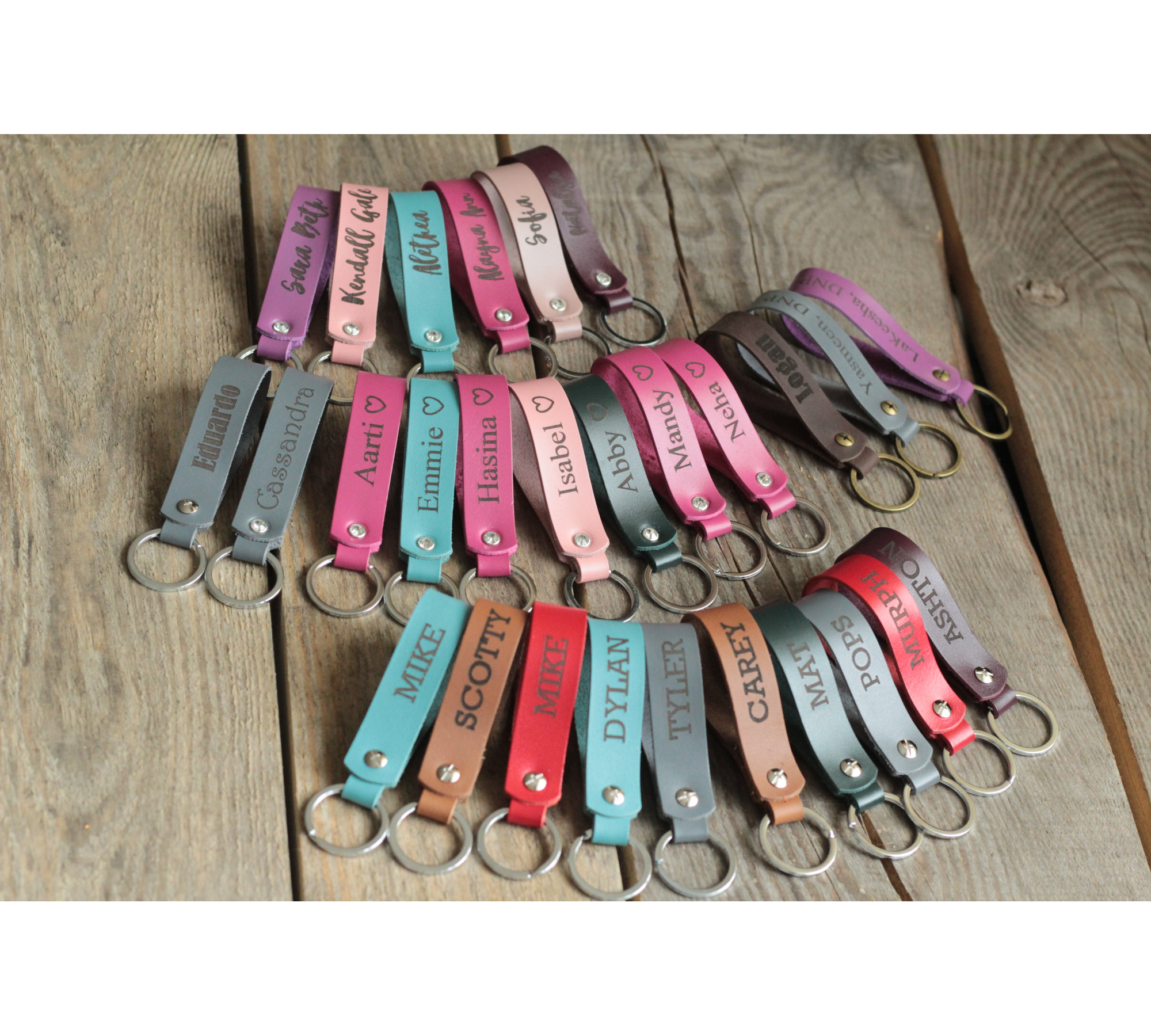 Personalized Leather Keychain - Custom Engraved Gift