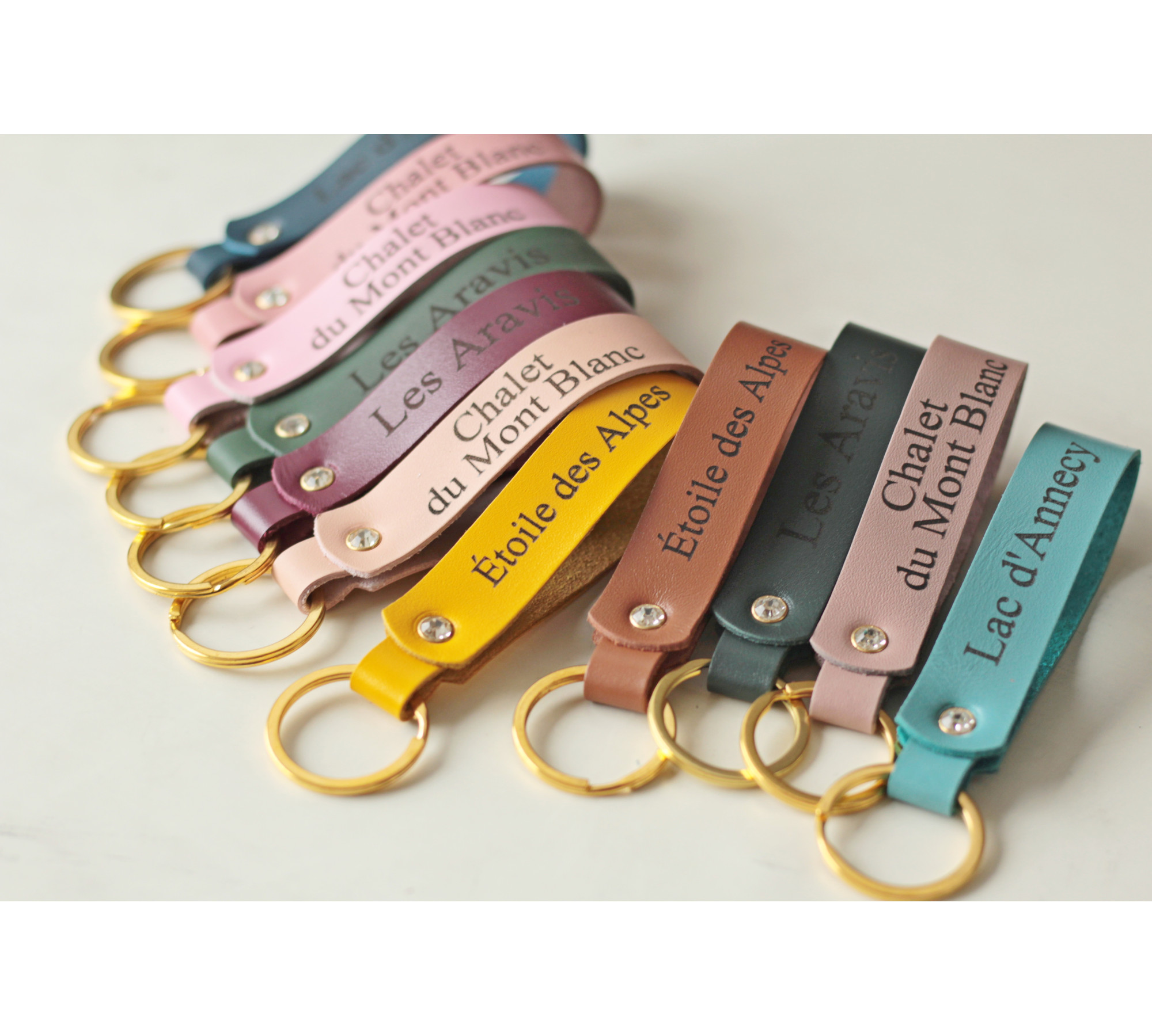 Personalized Leather Keychain - Custom Engraved Gift