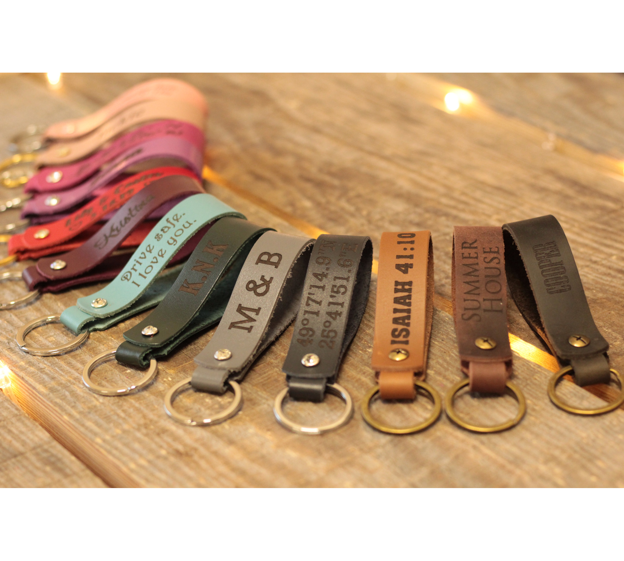 Personalized Leather Keychain - Custom Engraved Gift