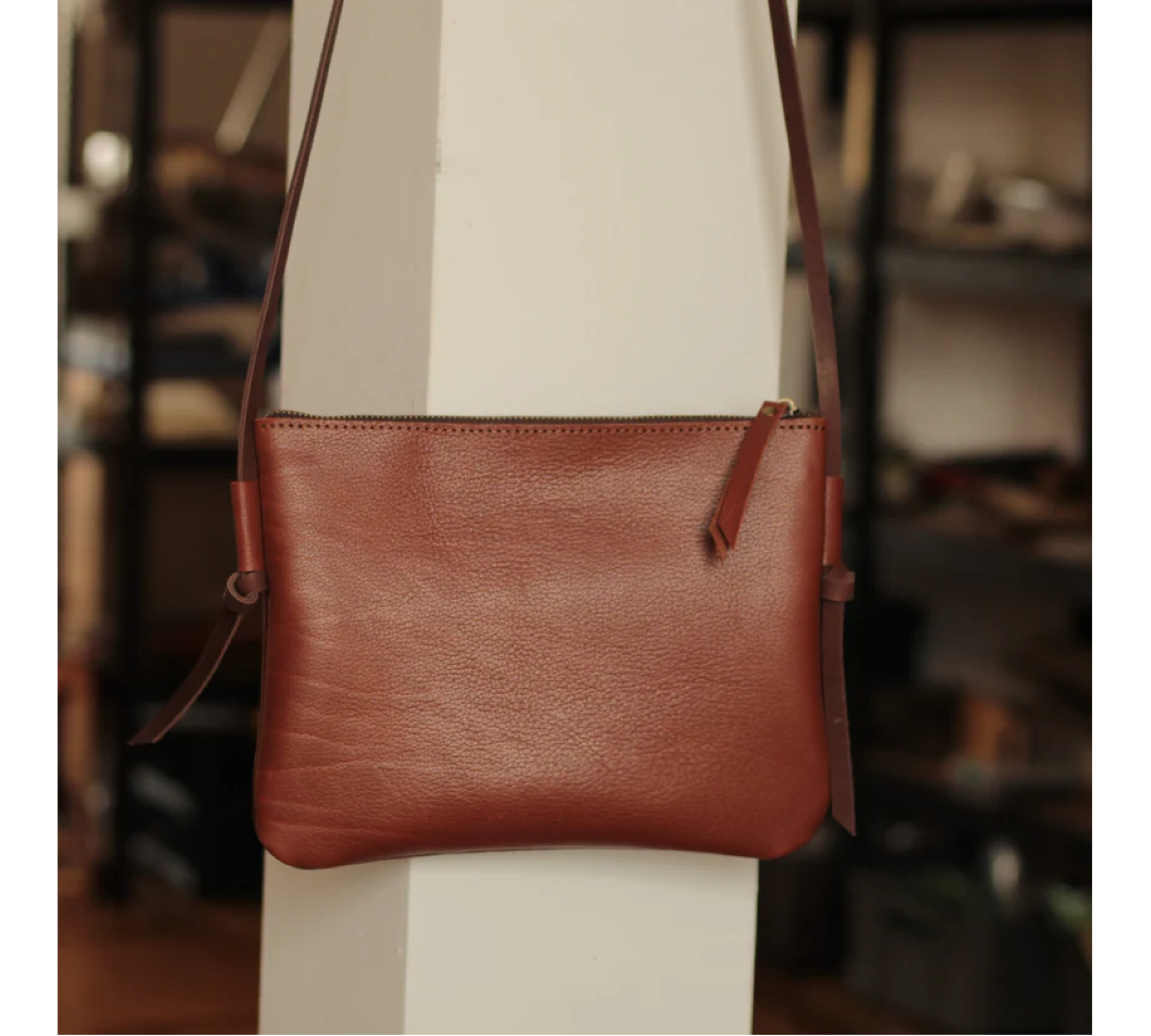 Handmade Leather Crossbody Bag with Personalization 