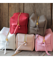 Soft Leather Makeup Pouch – Foldable Cosmetic Bag
