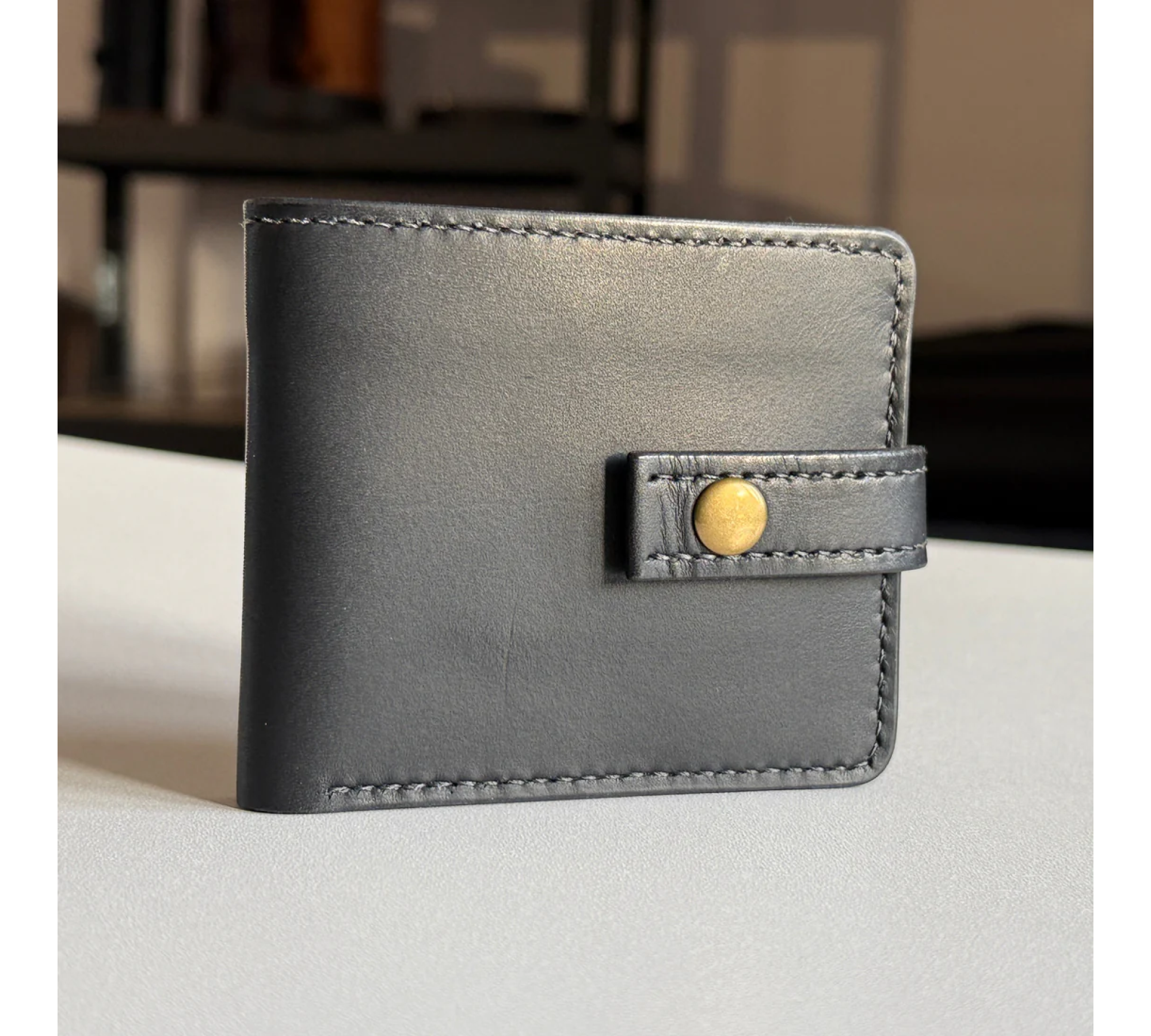 Hand-Stitched Leather Men’s Bifold Wallet with Personalization
