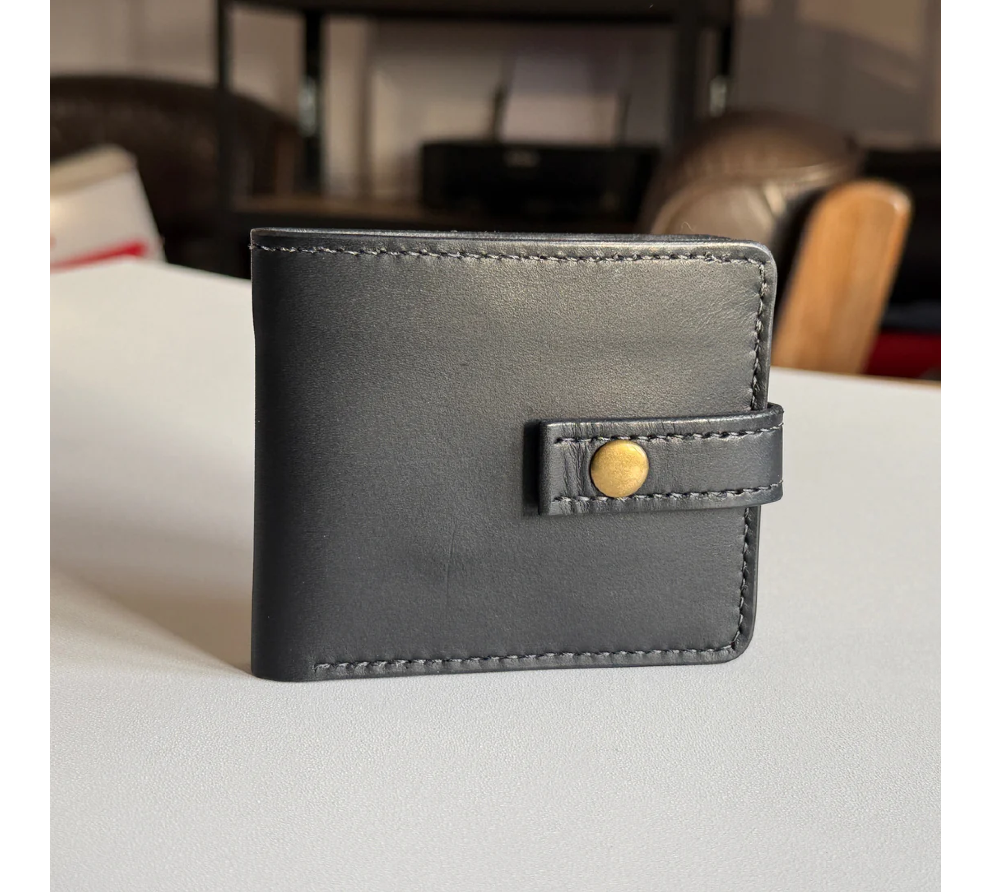 Hand-Stitched Leather Men’s Bifold Wallet with Personalization