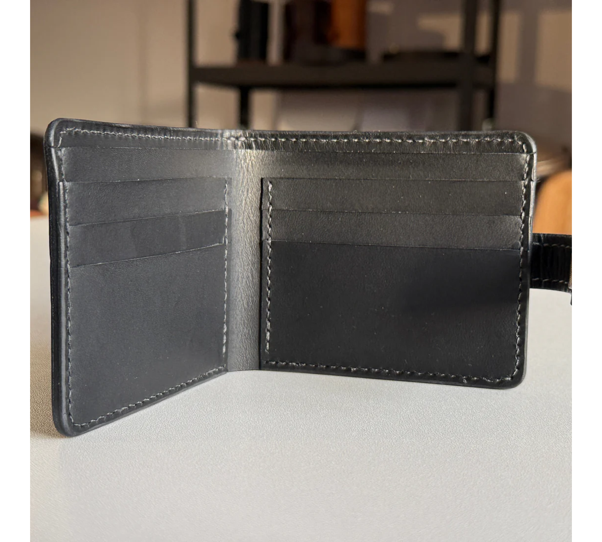 Hand-Stitched Leather Men’s Bifold Wallet with Personalization