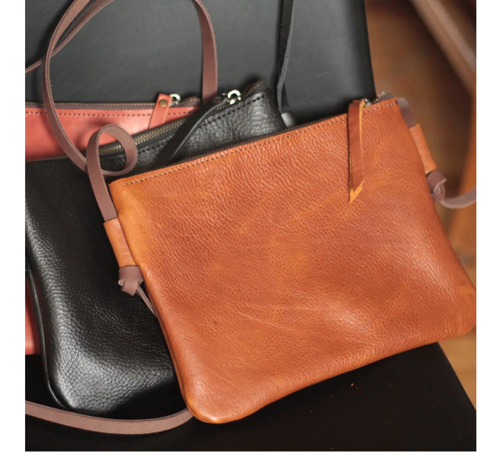 Handmade Leather Crossbody Bag with Personalization 