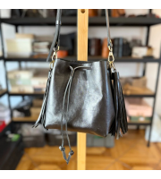 Leather Bucket Bag – Handmade Drawstring Shoulder Purse
