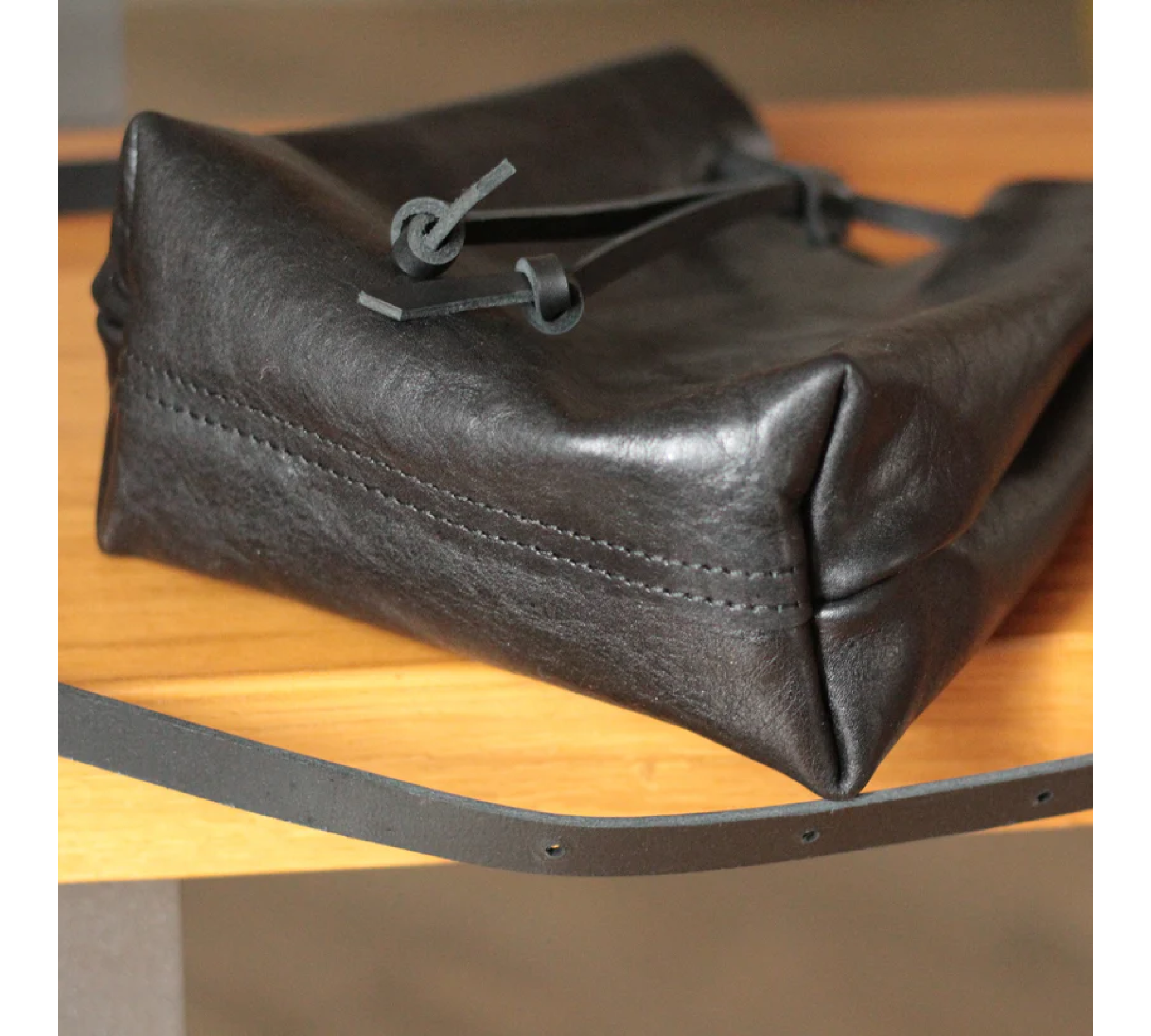 Handmade Leather Bucket Bag