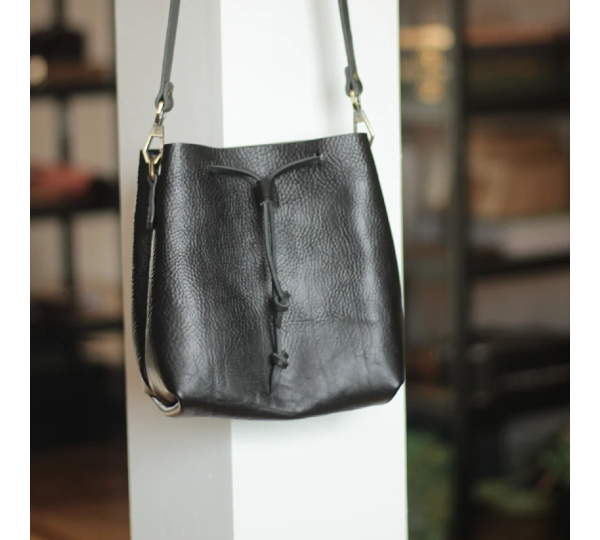 Handmade Leather Bucket Bag
