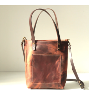 Small Leather Tote Bag – Handmade Compact Purse for Everyday

