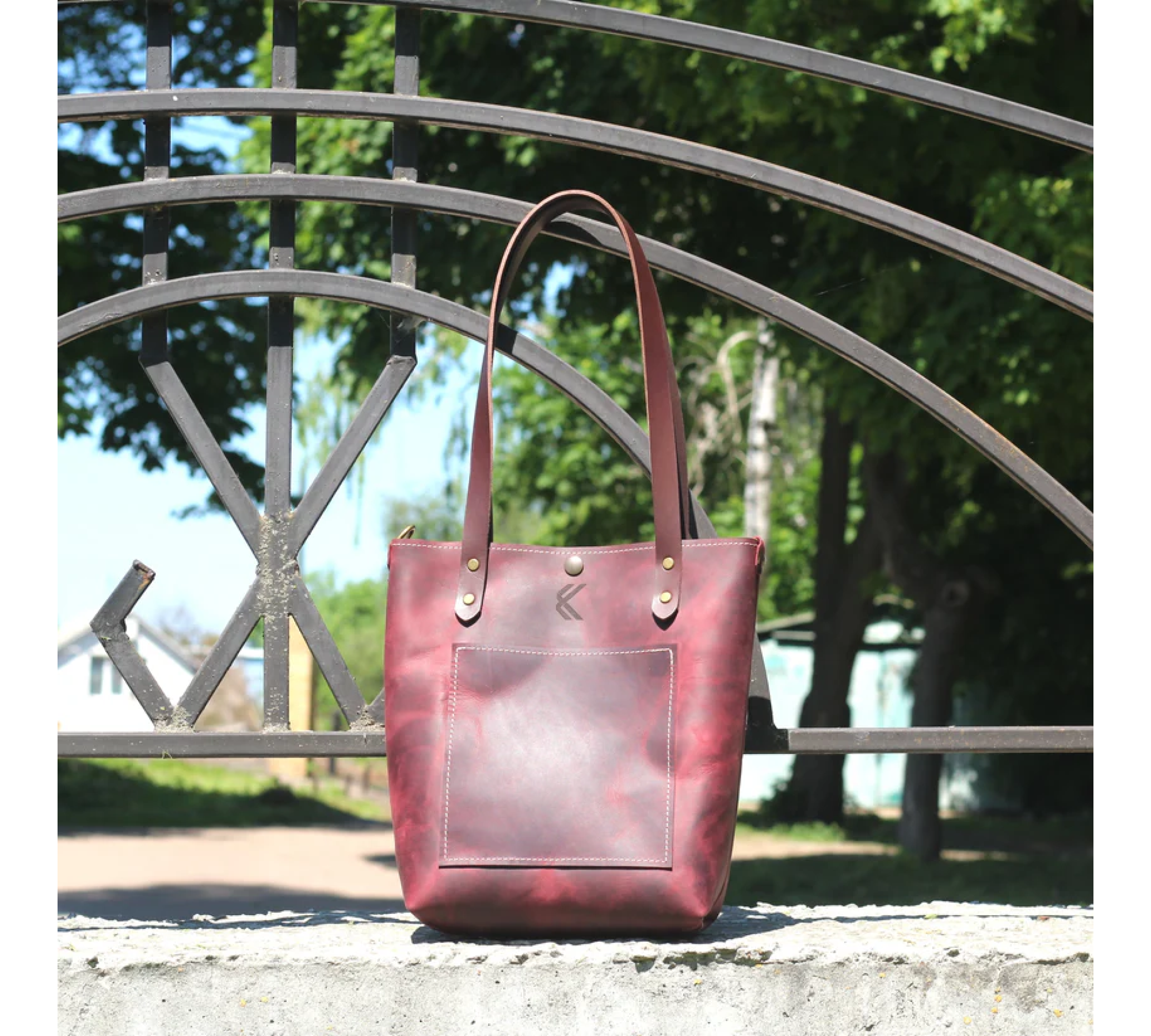 Handmade Small Leather Tote Bag