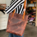 Handmade Small Leather Tote Bag
