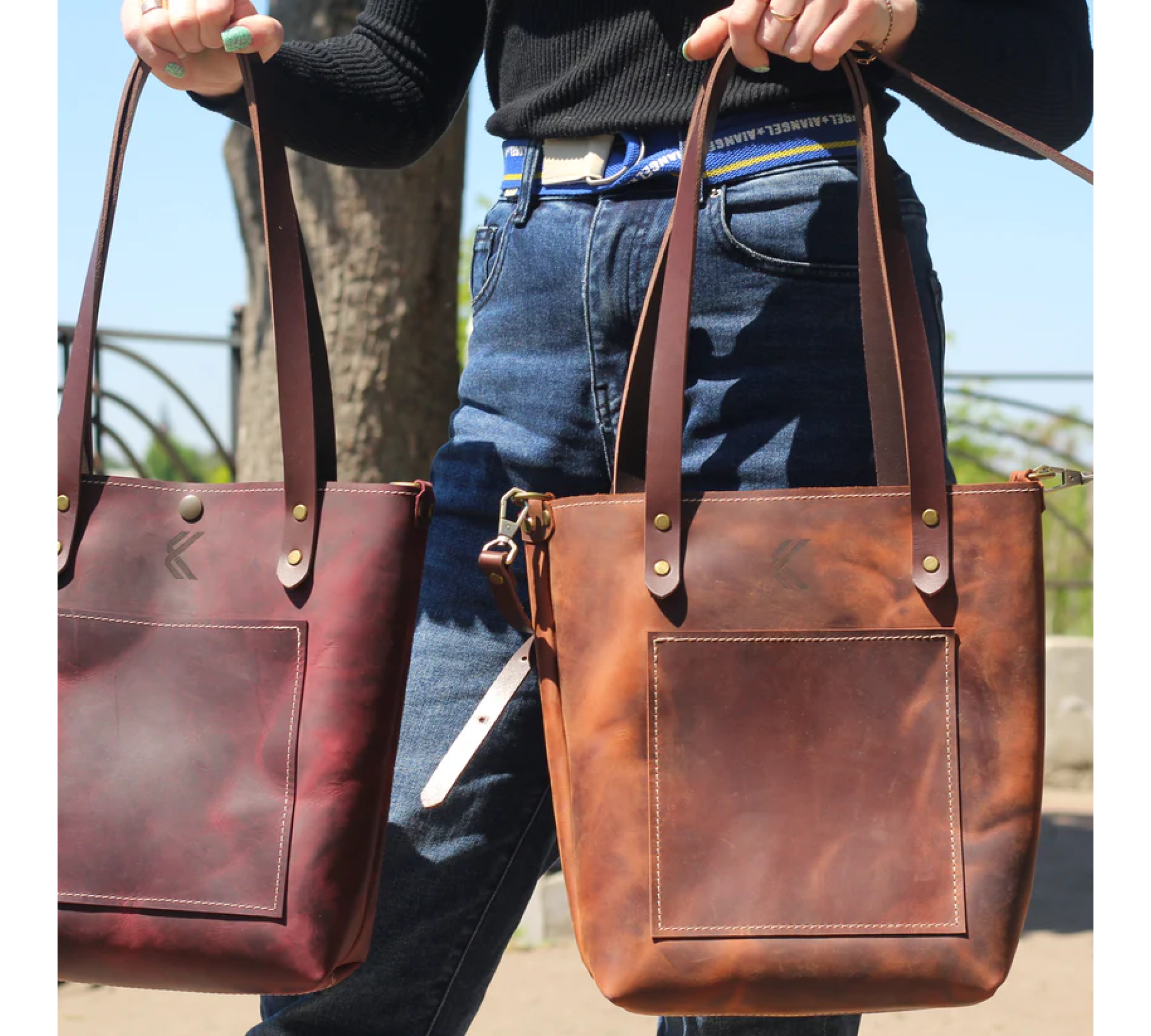 Handmade Small Leather Tote Bag