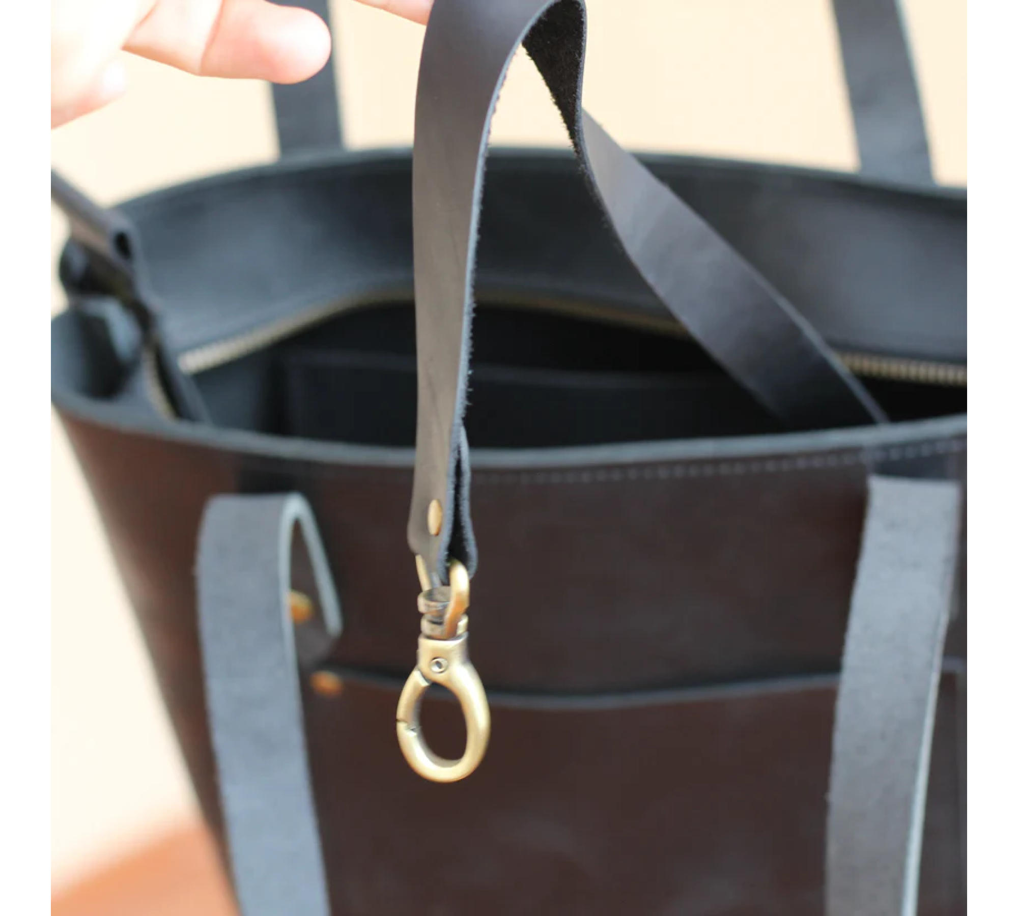 Handmade Small Leather Tote Bag