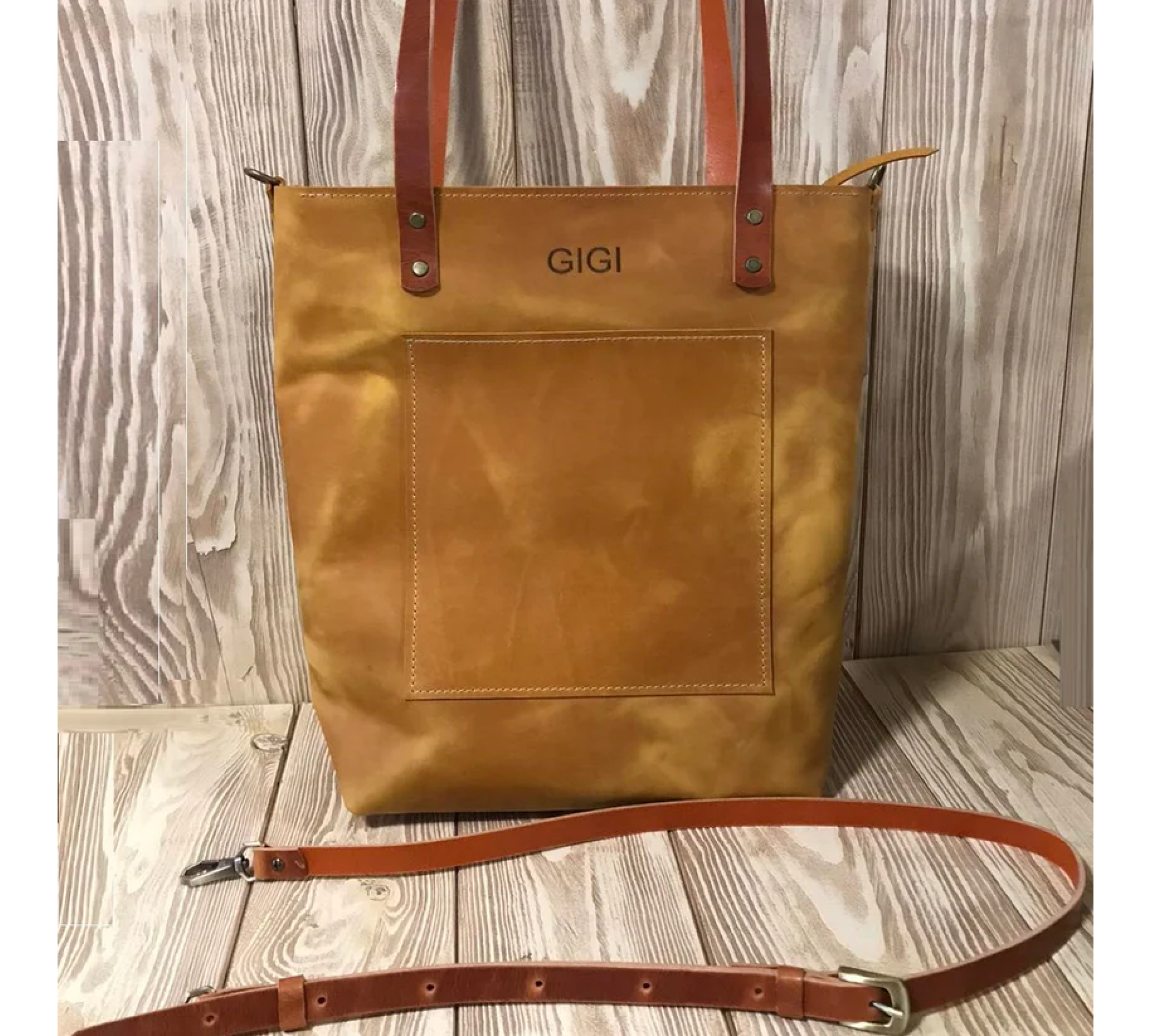 Handmade Small Leather Tote Bag