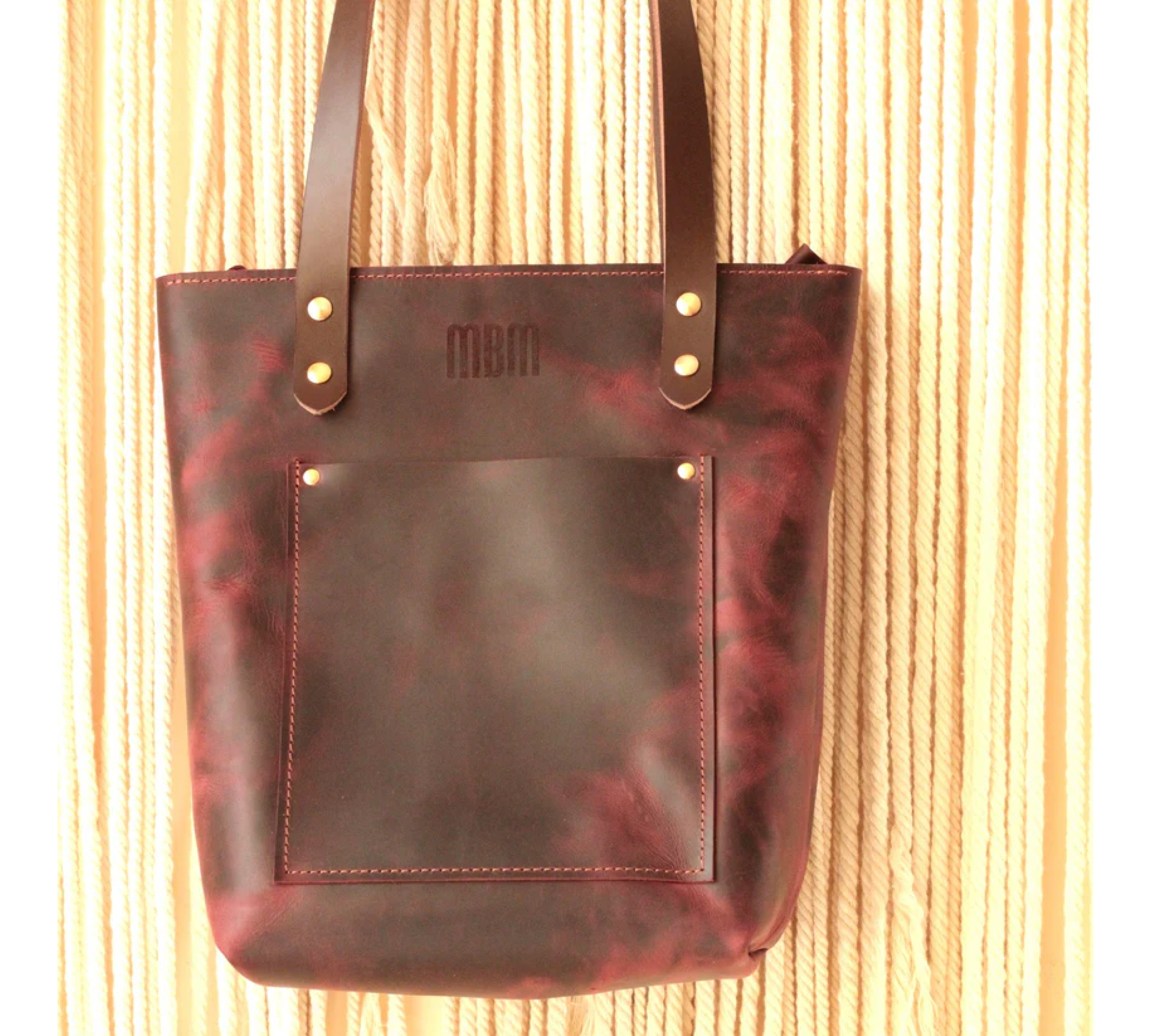 Handmade Small Leather Tote Bag