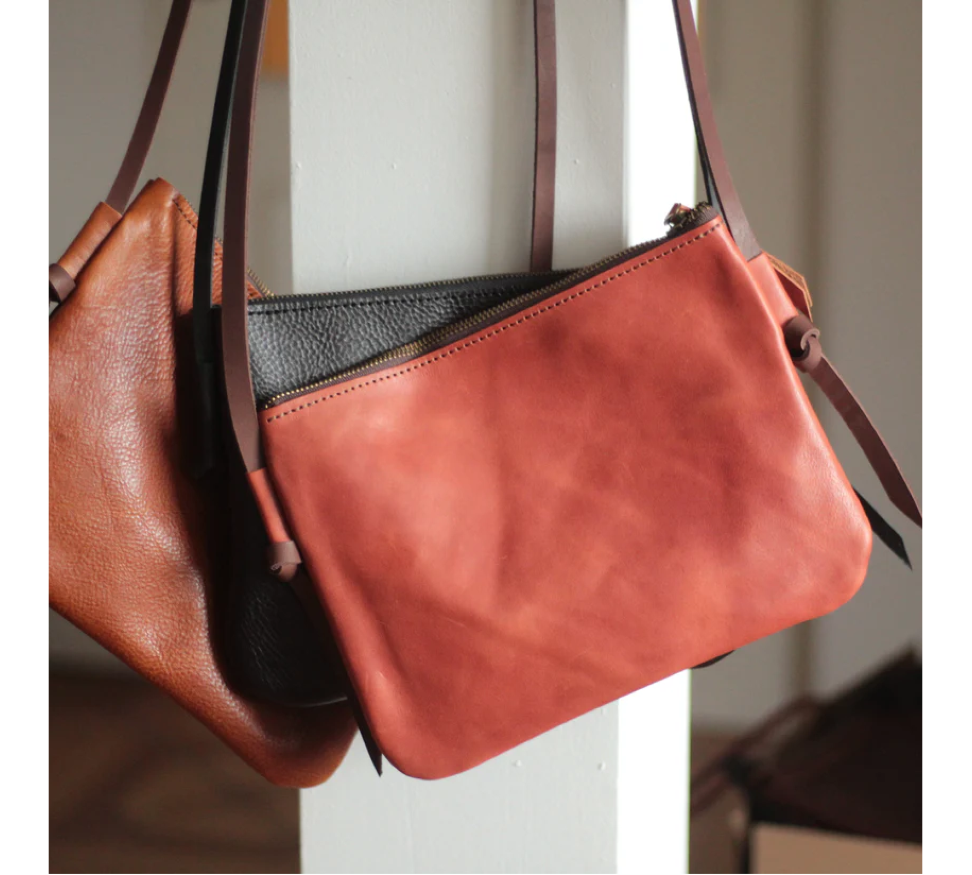 Handmade Leather Crossbody Bag with Personalization 