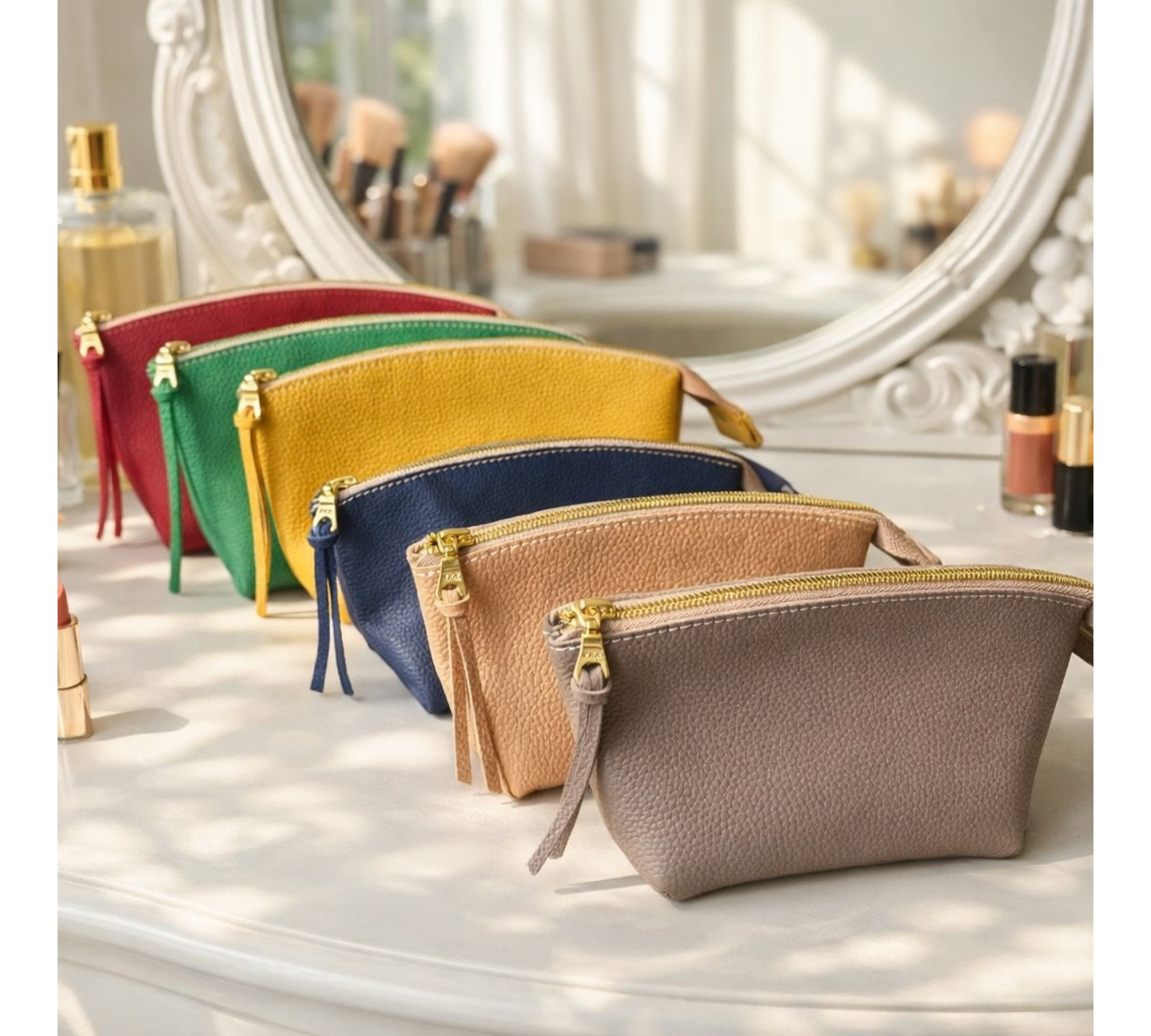 Handmade Soft Leather Makeup Bag
