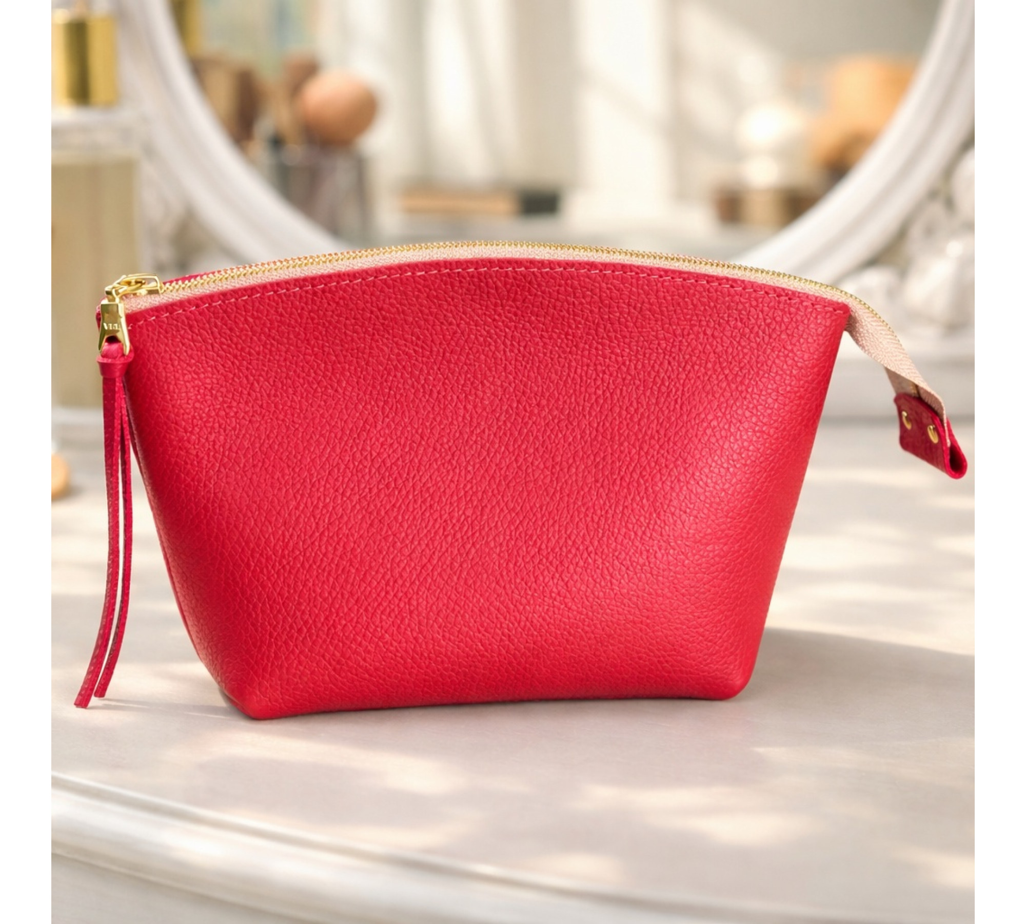 Handmade Soft Leather Makeup Bag
